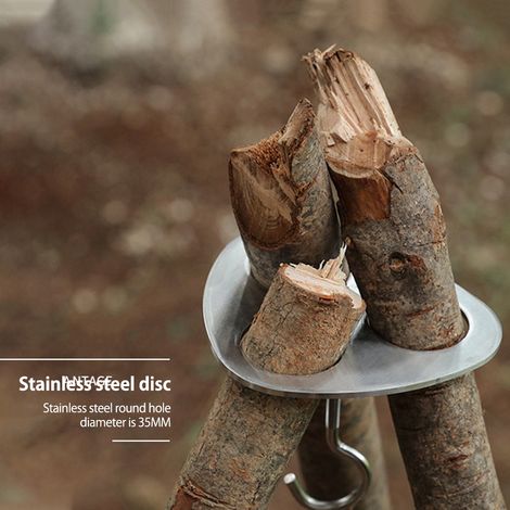 Outdoor-Koch-Dreibein-Aufhänger-Set, faltbarer Grillring, Camping-Ringhaken, Astaufhänger, Topfring (1/5)