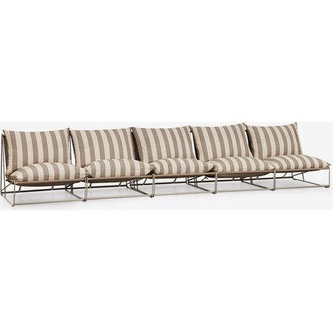 SKLUM 5-teiliges Amaro Gartenmodulsofa Braun Tapioca - Braun Mokka (1/5)