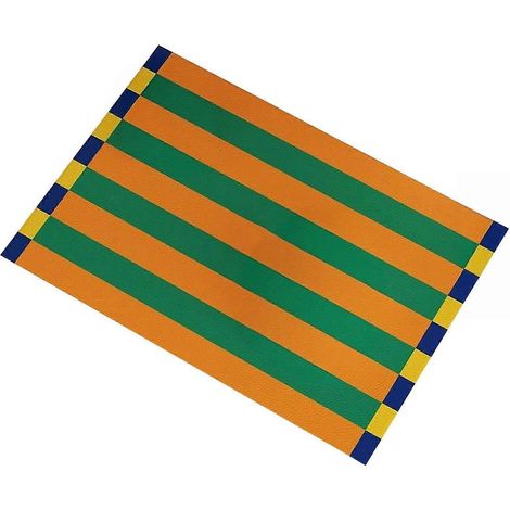Set de table à rayures colorées, set de table rectangulaire en similicuir, protège-table antidérapant et résistant à la chaleur pour la table à manger. (1/5)