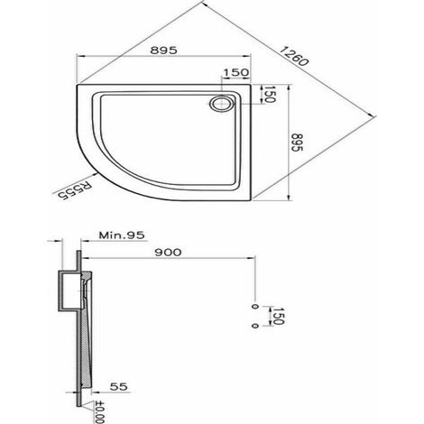 Vitra – Receveur de douche à poser quart de rond 90x90cm extra plat – Drainage efficace – Pour espaces restreints – 5807L003M0578 (1/3)