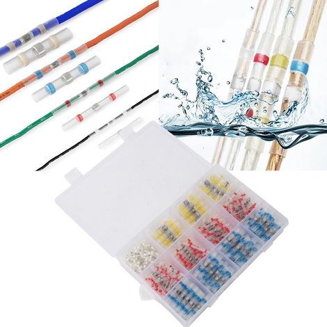 Kit de 300 manchons de soudure pour connecteurs de fils et joints d'étanchéité pour composants électroniques étanches (1/5)