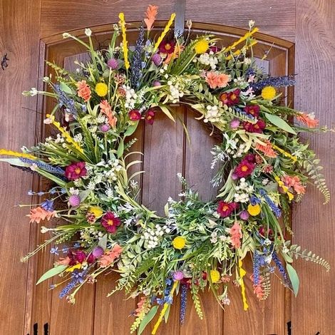 Frühlings-Sommer-Türkranz für die Haustür, künstlicher Wildblumen-Frühlingskranz