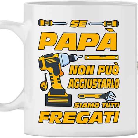 Tasse en céramique Papa. Idée d'anniversaire si papa ne peut réparer personne ne peut le faire. Fête des pères cadeau de Noël (1/5)