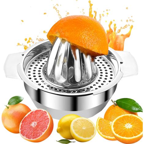 Presse Agrumes, Presse Agrumes Manuel, Presse Citron Manuel Rotation, Presse-Agrumes Manuel En Acier Inoxydable, Avec Récipient, Adapté à La Maison, à La Cuisine, Au Bar (1/5)