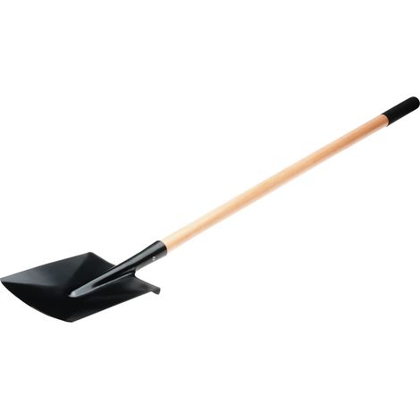 Pelle carrée Laya Jardin avec lame en acier et manche long en bois Outils pour jardin et jardinage en finition noire Dimensions : 152 cm (1/5)