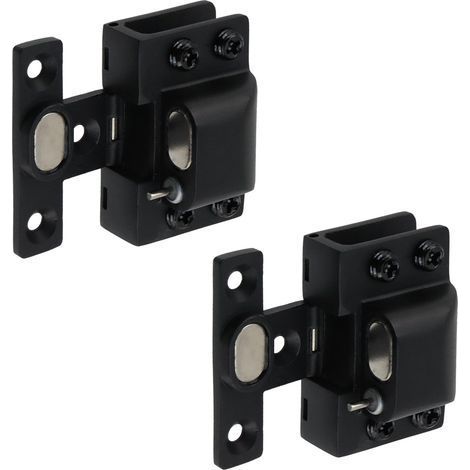 Charnières pour portes vitrées, charnières hydrauliques en acier inoxydable avec fermeture magnétique pour armoires, charnières de porte pour vitrines à vin pour verre de 5 à 8 mm, noir mat - lot de 2 (1/5)