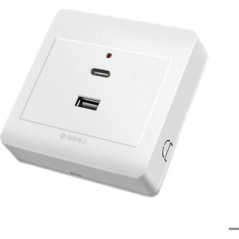 Prise murale à deux positions en saillie, 220 V, avec ports USB Type-C et USB-A, pouvant être utilisée comme chargeur mural et prise (1/5)