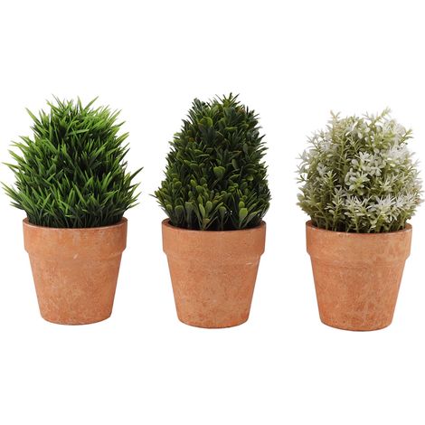 de 3 plantes artificielles en pot en plastique petites