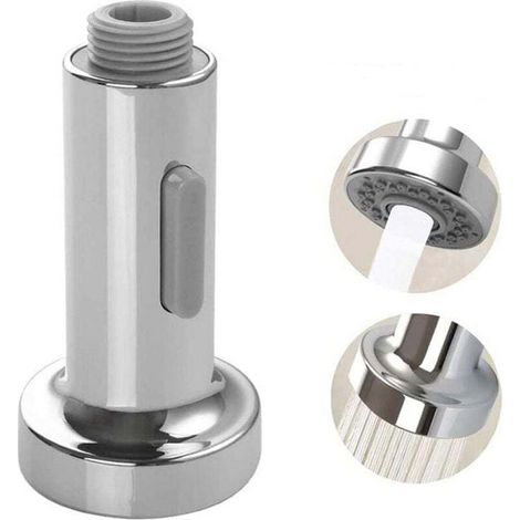 Douchette Robinet Mitigeur Evier Cuisine Press Down Pro Tête 2 Fonctions Jets Mitigeur Cuisine Douchette Universelle Accessoire Robinetterie(Argent) (1/5)