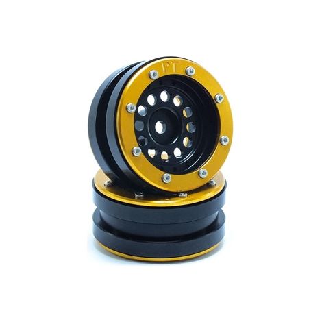 Beadlock Wheels PT-Bullet Black/Gold 1.9