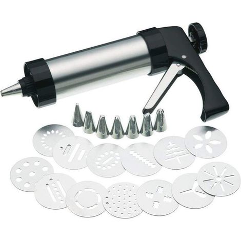 Ensemble de 22 pièces en acier inoxydable, pistolet décoratif multifonctionnel, presse à biscuits manuelle, outils de pâtisserie à faire soi-même (1/5)
