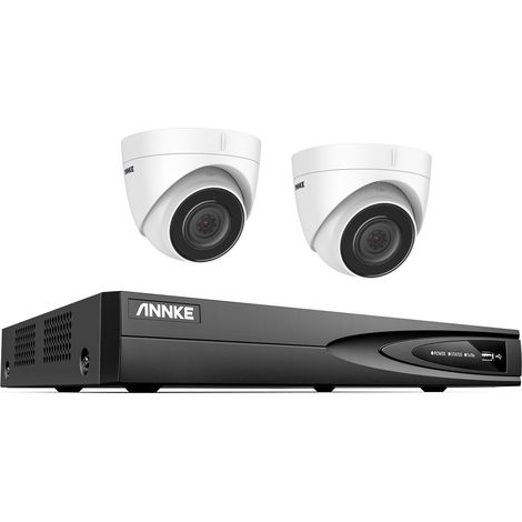 ANNKE 5MP Super HD Camera 4 Channel NVR IP Outdoor Security Camera System H.265+ IP67 Weatherproof Color Night Vision Audio Record CCTV Kit 2Camera (1/5)