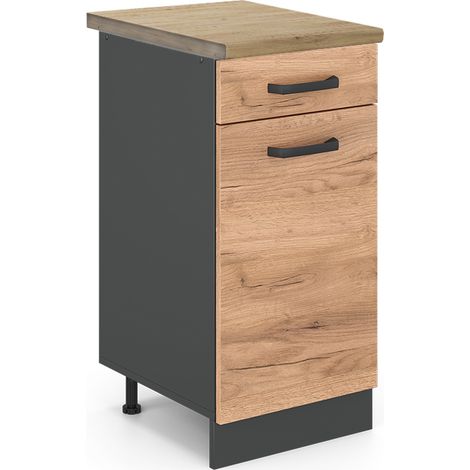 Mueble bajo de cocina R-Line, Roble dorado, 40 cm , ET Roble, Vicco