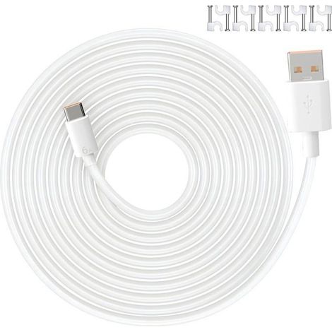 TRAHOO-10M Câble USB C, Câble de Charge Rapide USB C pour Xiaomi Caméras de Sécurité, Compatible pour Mi Wireless Outdoor Sec[J516] (1/5)