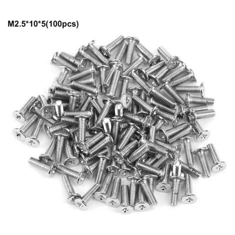 100 vis à tête plate en acier inoxydable M2.5 pour pièces de réparation de machines (M2.5105)
