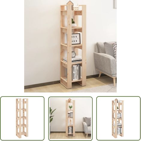 The Living Store Bibliothèque/Séparateur de pièce 41x35x160 cm Pin massif - Bibliothèque - Meuble De Rangement - Étagère - Séparateur De Pièce - Bibliothèque En Bois (1/5)