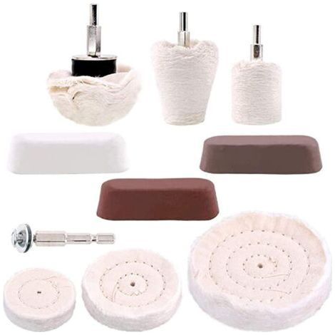 Jeu de disques de polissage 10 pièces avec pâte à polir - Disques de polissage pour tournevis sans fil - Aluminium poli et acier inoxydable (1/5)