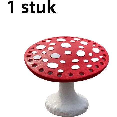 Présentoir à boucles d'oreilles en forme de champignon, résine, pour exposer bijoux et objets décoratifs sur coiffeuse ou bureau, rouge et blanc