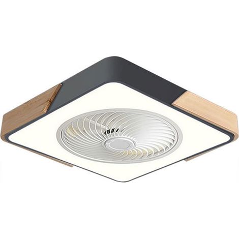 Lustres, Ventilateur de Plafond En Forme de Avec Lumière Moderne  Vitesses Avec Télécommande Ventilateur Semi-Encastré Pour Chambre Salon Hôtel/Noir (1/5)