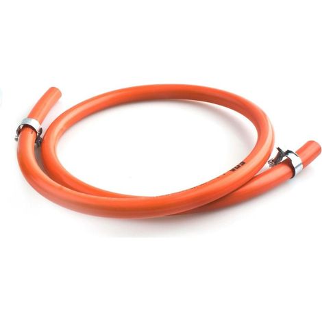 Kit tubo flessibile butano a doppio strato YREGAS da 150 cm con 2 fascette di fissaggio in metallo