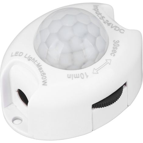 Interrupteur détecteur infrarouge avec prise CC, inductif, avec bande lumineuse LED réglable, 5-24 V, 60 W (1/5)
