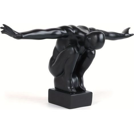 Sculpture contemporaine en résine représentant un sportif, une figure de plongeur dynamique, une œuvre d'art sur le thème du sport, une décoration de chambre polyvalente, idéale pour diverses fêtes – (1/5)