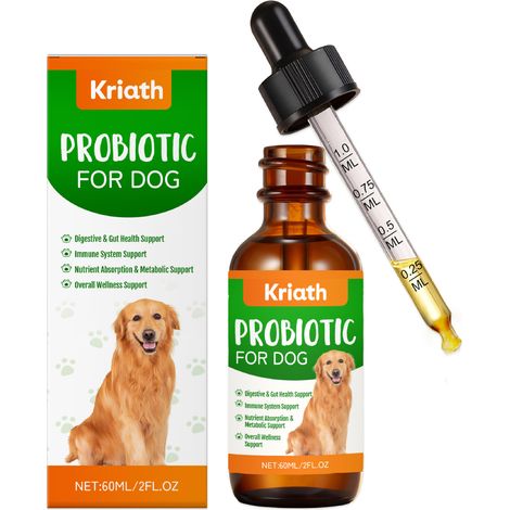 Gouttes probiotiques pour chiens - Soin intestinal doux, nourrissant et protecteur, nutriments facilement absorbés - 60 ml (1/5)