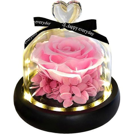 Sous le couvercle en verre, les fleurs ne se faneront jamais. Un cadeau idéal pour les fêtes, pour les amoureux et les amis. - Rose (1/5)