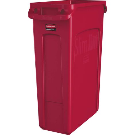 Rubbermaid 1956189 Collettore di Rifiuti con Condotti di Ventilazione, Rosso (1/5)