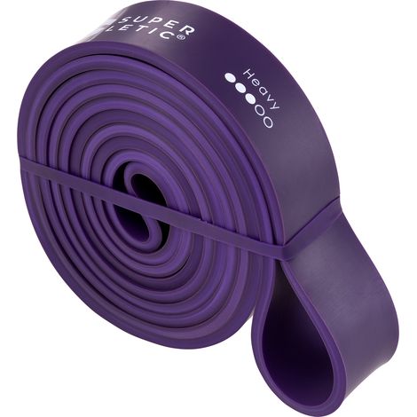 SUPERLETIC Powerband Widerstands-Fitness-Bänder & Übungsbänder für Männer und Frauen Klimmzughilfe - 5 Stärken für Workout, Yoga, Pilates, Crossfit + Kostenlose Trainingsanleitung (Violett)