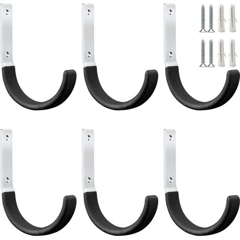 Crochets de garage robustes en acier multi-usages pour rangement de garage, organisateur robuste pour outils de jardin dans le garage, crochets muraux en acier (1/5)
