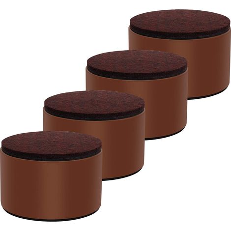 Rehausseur de Meubles en Acier Carbone 5cm, Rehausseurs de Lit en Acier Carbone 3.15", Rehausseurs de Meubles pour Meubles Hauteur 5cm,Rond Marron (1/5)