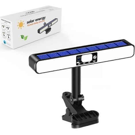 Lampe solaire d'extérieur à pince pour allée de jardin ou clôture, lampe à détecteur de mouvement magnétique ( ) (1/5)