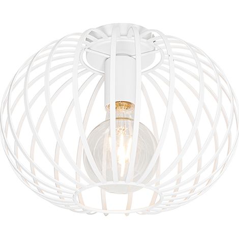 QAZQA Lampada da soffitto johanna - Design - Acciaio - Bianco - Tondo Max. 1 x Watt