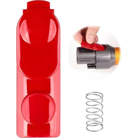 RHG Clip de tête de nettoyage compatible avec Dyson V7 V8 V10 V11 V15, bouton de verrouillage à clip pour tube d'aspirateur avec bouton d'entraînement électrique à ressort pour un interrupteur