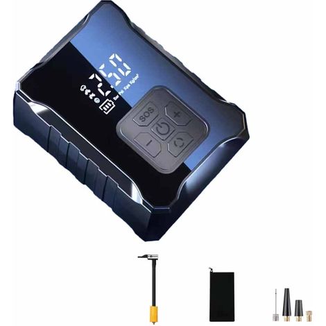 Compresseur d'air, gonfleur de pneu de voiture 4000 mAh, pompe à vélo avec 5 modes de gonflage, affichage numérique, 2000mA (1/5)