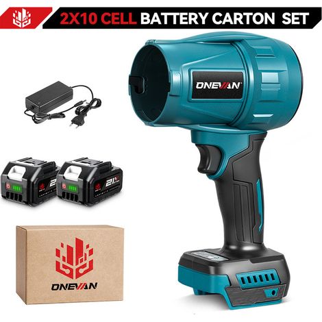 Souffleur turbo sans fil ONEVAN – Moteur brushless 3500 W, vitesse d’air 350 m/s, pour neige, feuilles et poussière, compatible batterie Makita