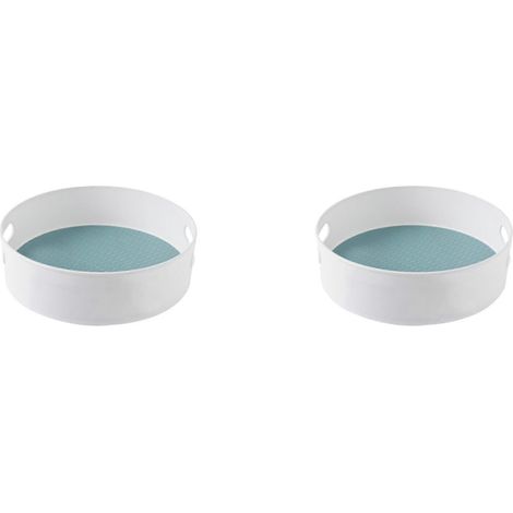 2x Deep Lazy Drehteller-Vorratsbehälter für Lebensmittel, Obst-Display-Tablett, rotierender Organizer für die Küche, Speisekammer, ca (1/5)
