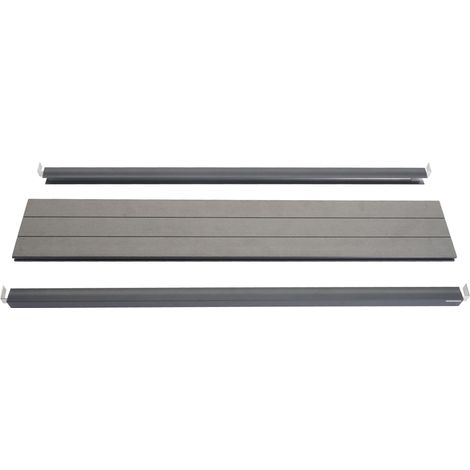 Abschluss-Set für WPC-Sichtschutz Savoie, Abschlussprofil Windschutz, WPC-Pfosten 90cm, grau (1/5)