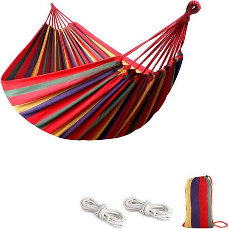 Hamac D'extérieur de Camping, Hamac d'arbre Portable, Hamac de Jardin, Hamac Suspendu, pour Jardin, Balcon, pour Une Personne, Capacité de Charge Environ 80 Kg, avec Sac de Rangement, 280 x 80cm (1/4)
