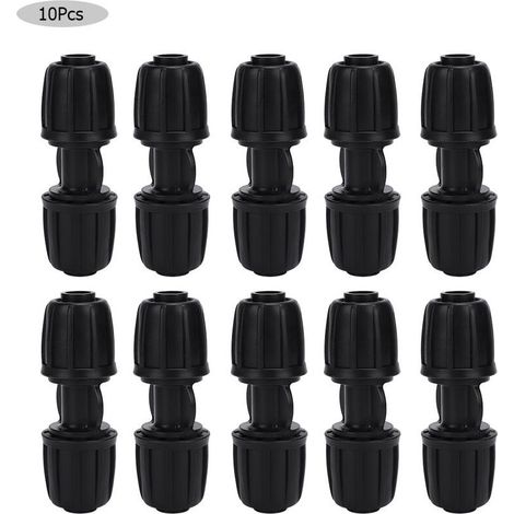 10 Pices Connecteur D'eau Droit Raccord D'irrigation Goutte Goutte de Jardin pour quipement D'arrosage de Tuyau PE 16mm (1/4)