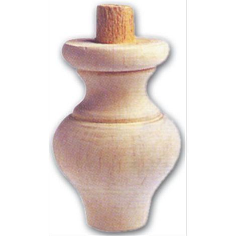Gamba Per Mobili A Cipolla In Legno Di Ontano Tornito 75X105 Mm Art. 03.0108 (1/2)