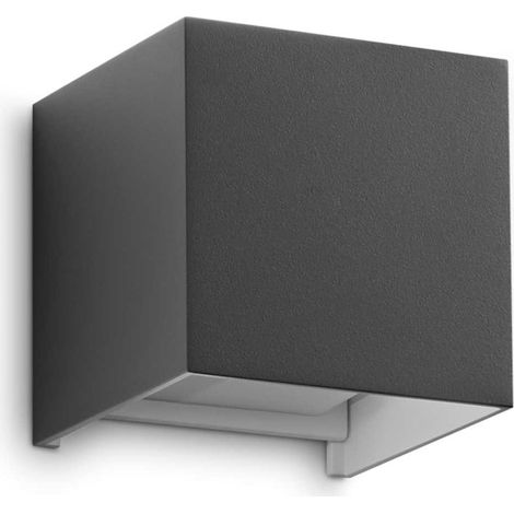 Ideal Lux ATOM Applique Murale Extérieure Haut Bas LED Intégrée 2 Lumières Anthracite 1050Lm 3000K IP54