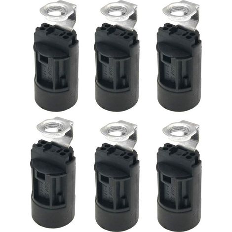 Lot de 6 bougeoirs thermoplastiques E14 SES 52 mm de hauteur, douille E14 avec filetage Hickey 1/8IPS (noir) (1/5)