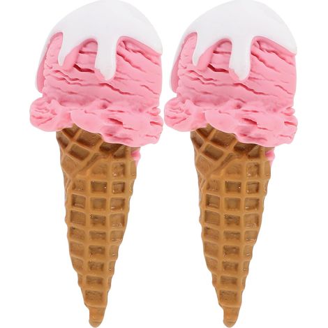 Modèle de Décoration Réaliste de Cornet de Glace Factice en Plastique Résine 2 Pièces, Résistant aux Chocs, Présentoir de Magasin et Accessoires de Photographie (1/5)