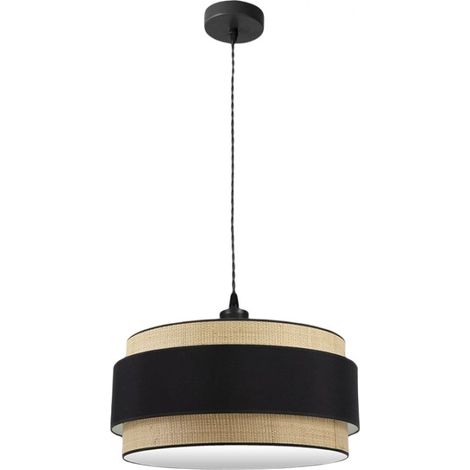 Lampada a sospensione dimmerabile modello Kandy 2xE27 naturale/nero FABRILAMP (1/2)
