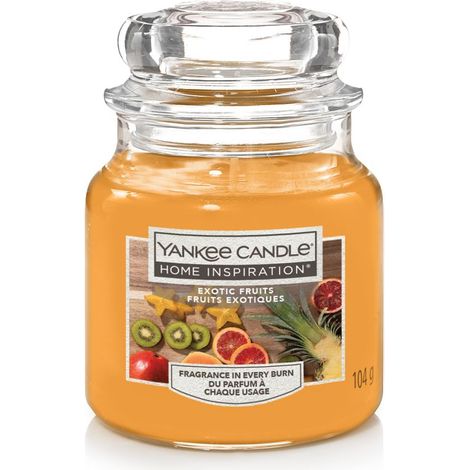 Yankee Candle Duftkerze Kleines Glas Exotic Fruits 104 g, orange Duft Kerze