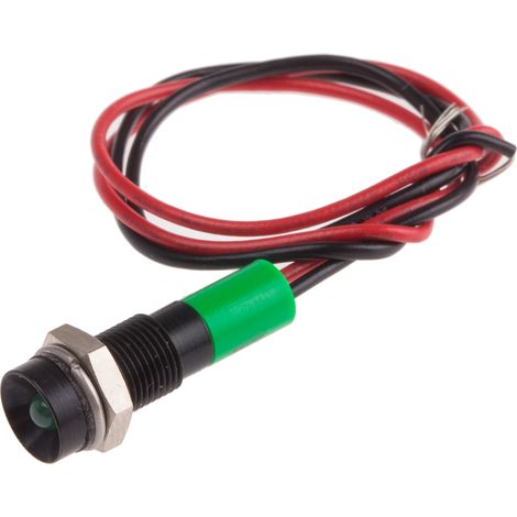 Voyant LED lumineux Vert RS PRO, dia. 6mm, 12V c.c., taille de la lampe 3 mm, IP67 ( Prix pour 1 )