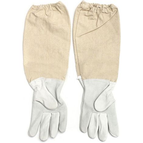 Atmungsaktive und bequeme Imkerhandschuhe aus Ziegenleder mit elastischem Bündchen, XXL Imkerbedarf (1/5)