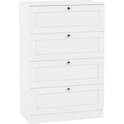 Altino 4 Drawer Chest of Drawers Bedroom Clothes Storage Unit, White